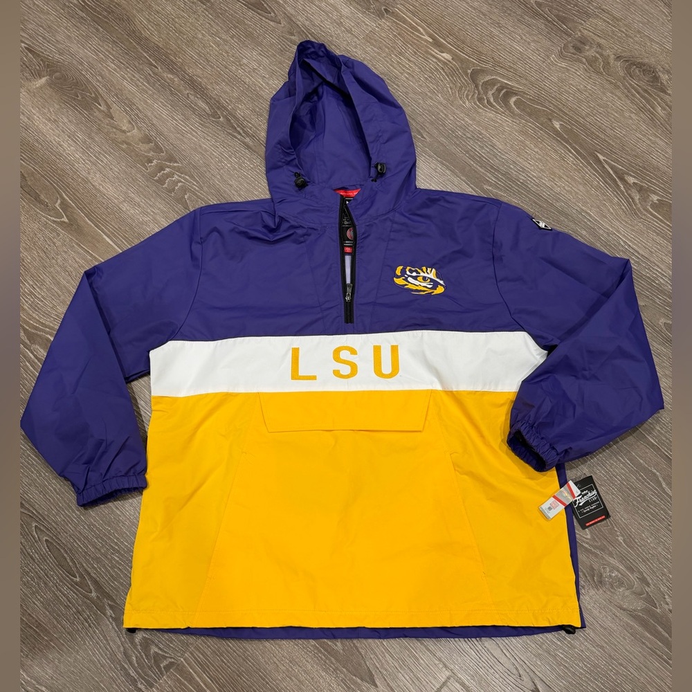 LSU Tigers Franchise Club Alpha Anorak 1/4 Zip Pullover Gold Purple White XXL